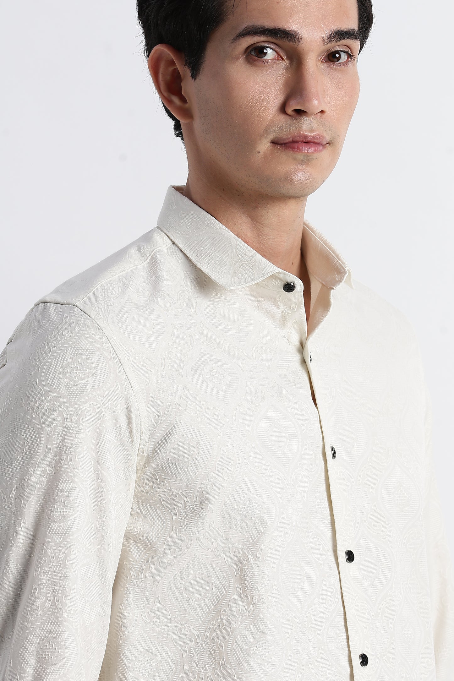 Textured Jacquard Shirt Off White