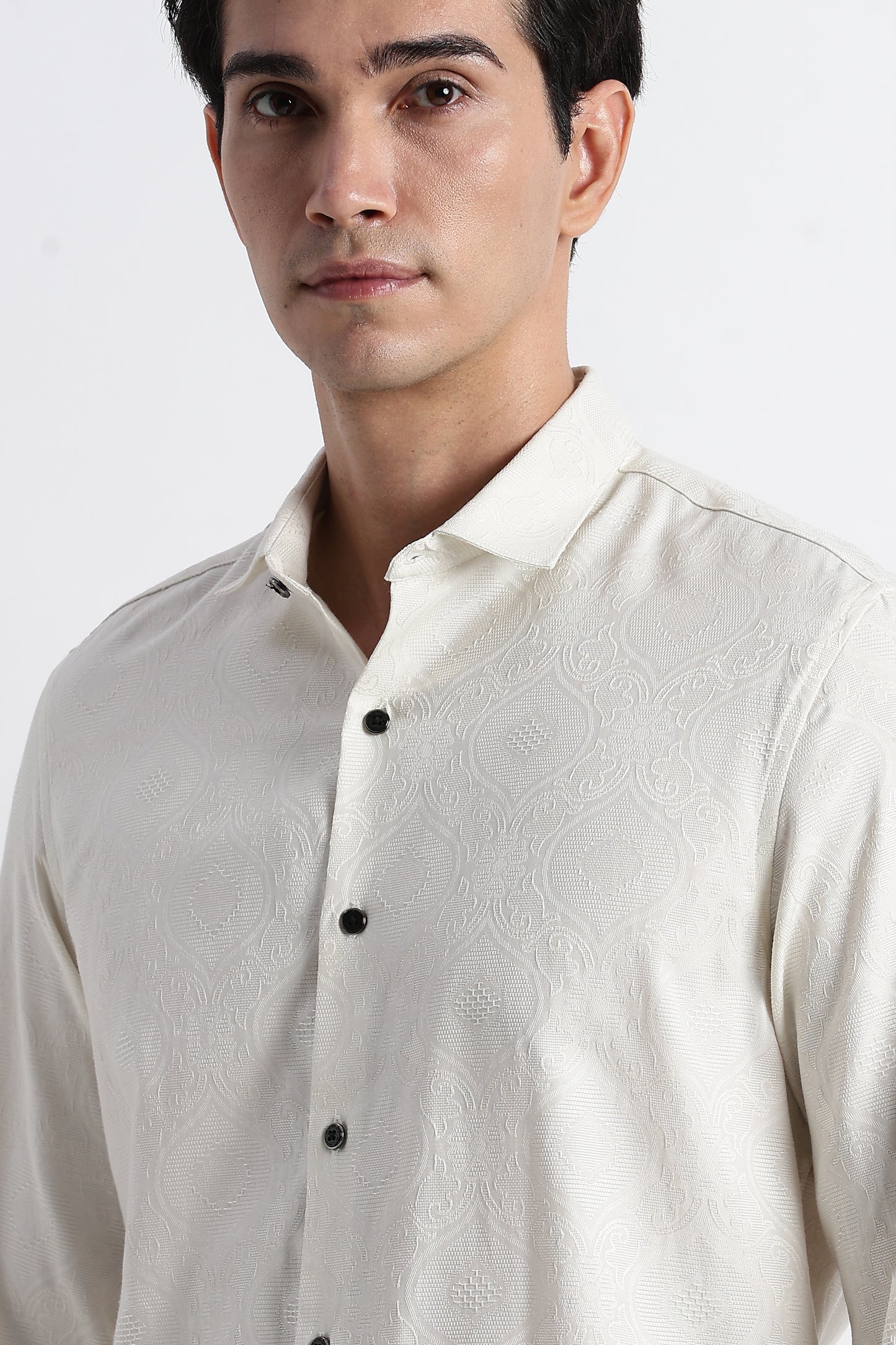 Textured Jacquard Shirt Off White