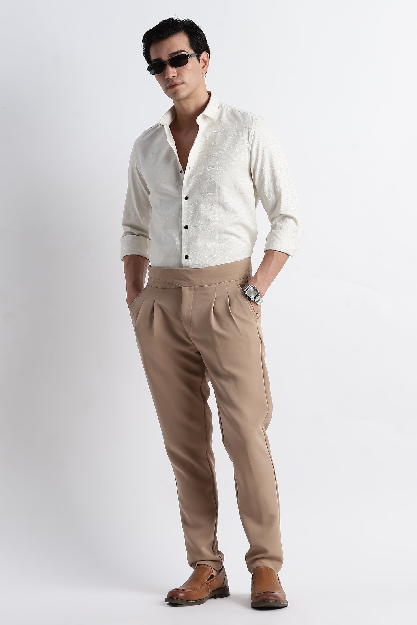 Textured Jacquard Shirt Off White