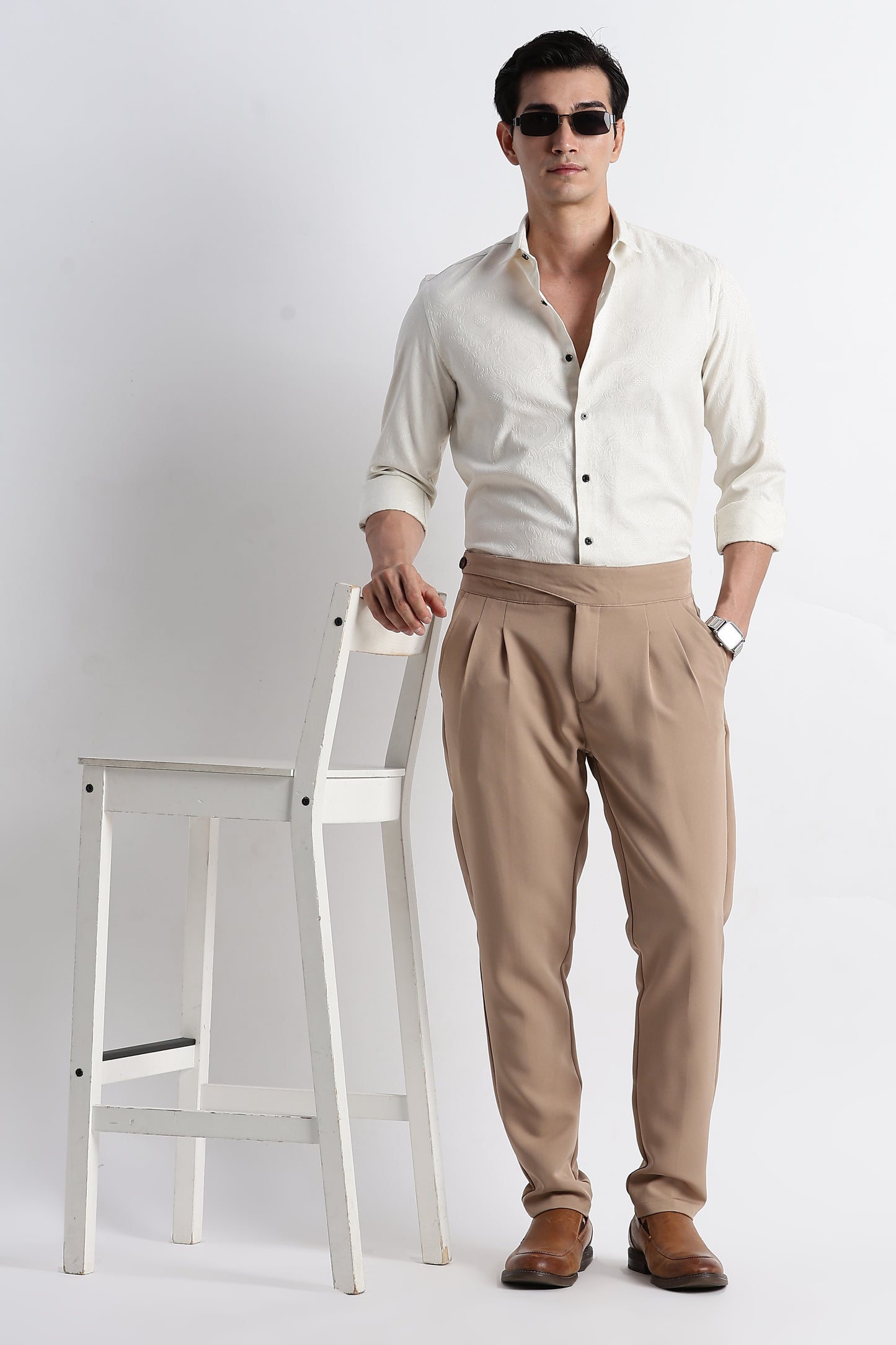 Textured Jacquard Shirt Off White