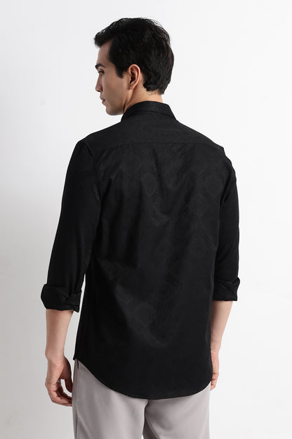 Textured Jacquard Shirt Black