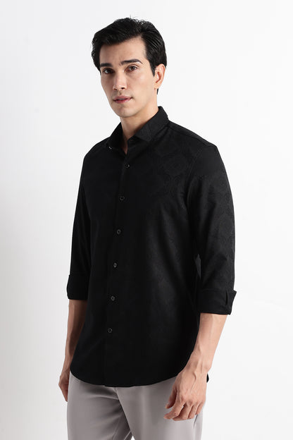 Textured Jacquard Shirt Black
