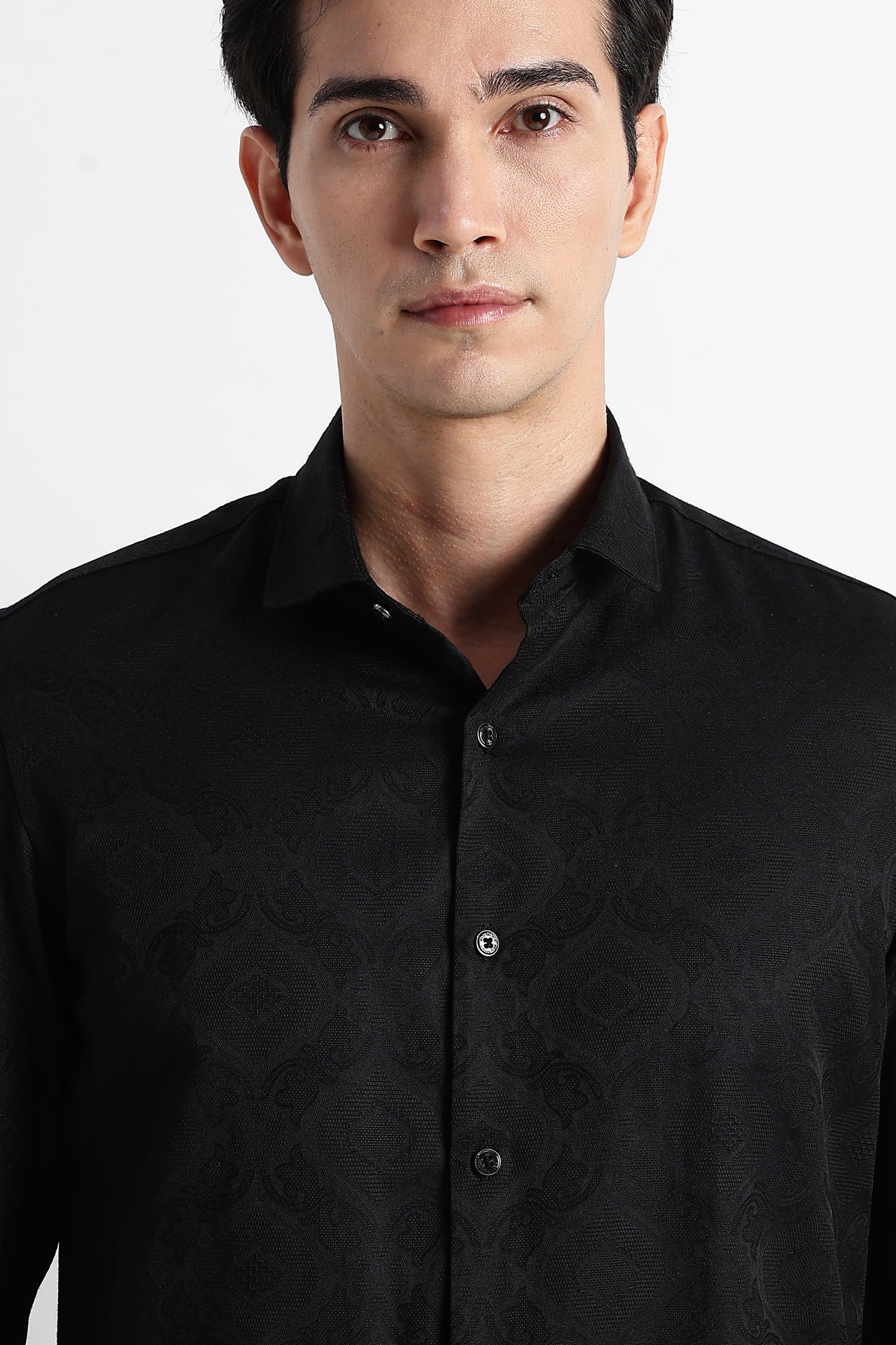 Textured Jacquard Shirt Black