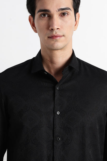 Textured Jacquard Shirt Black
