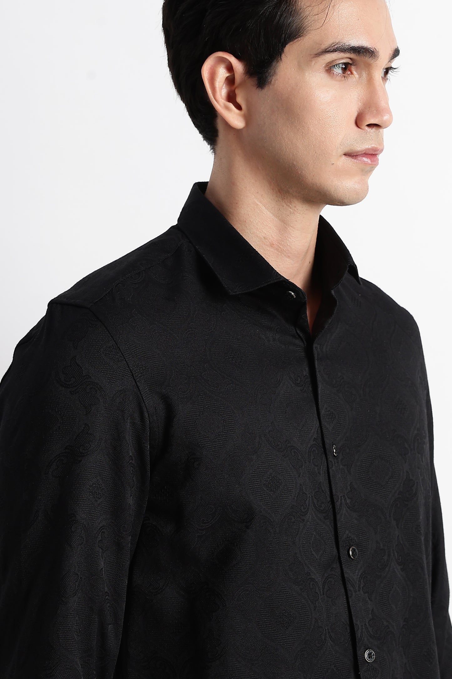 Textured Jacquard Shirt Black
