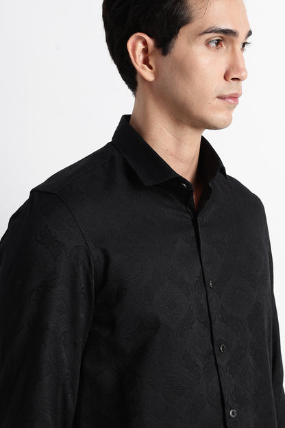Textured Jacquard Shirt Black