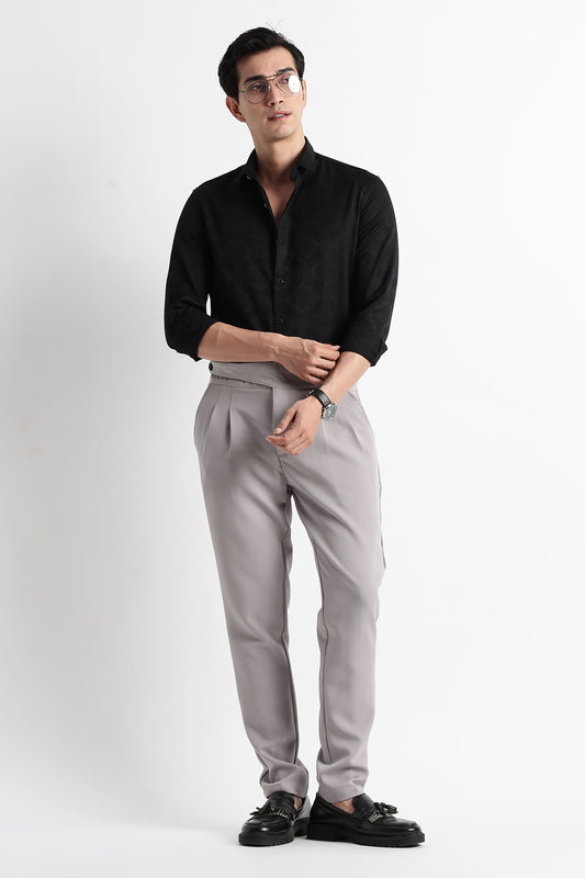 Textured Jacquard Shirt Black