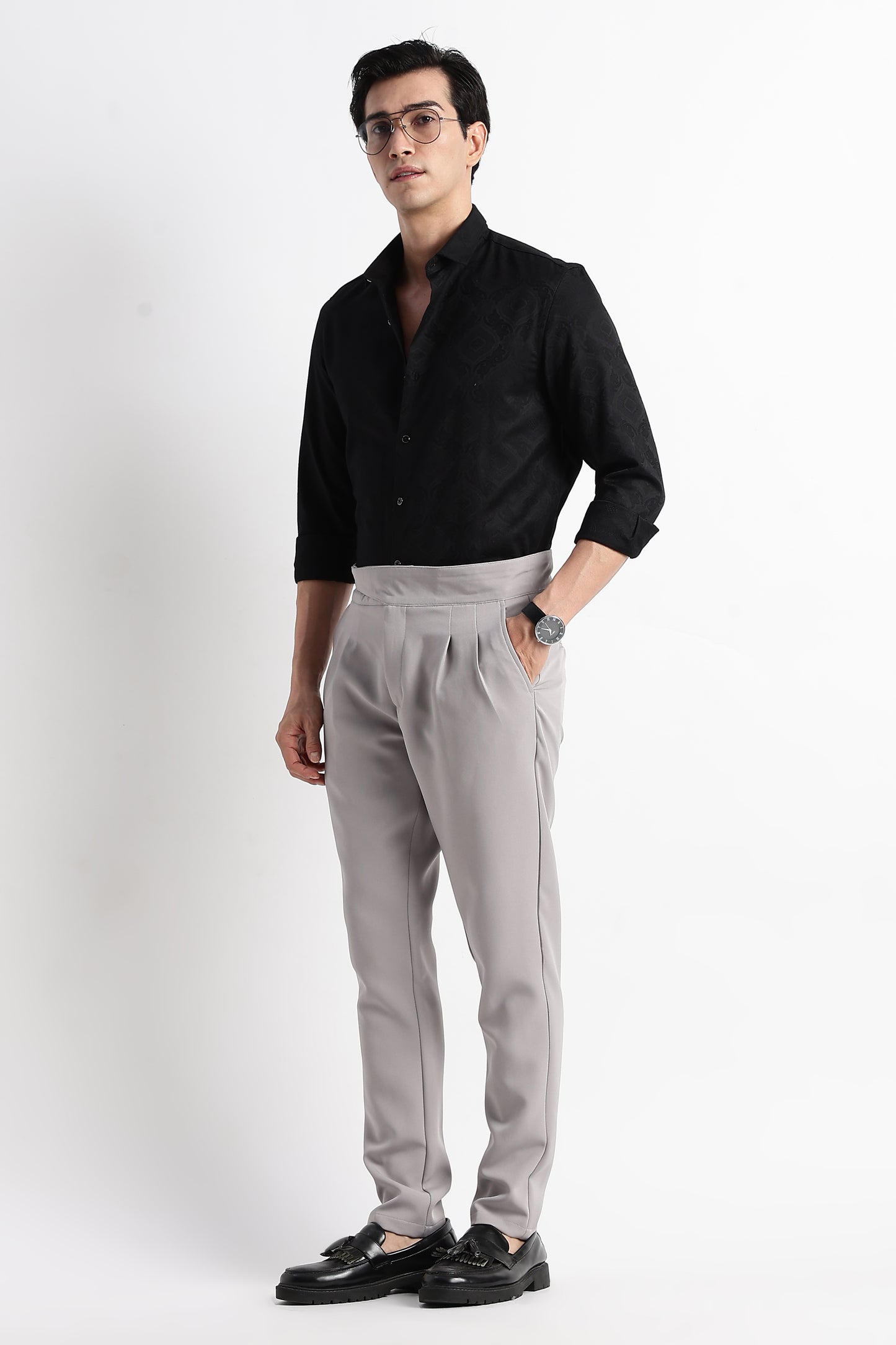 Textured Jacquard Shirt Black
