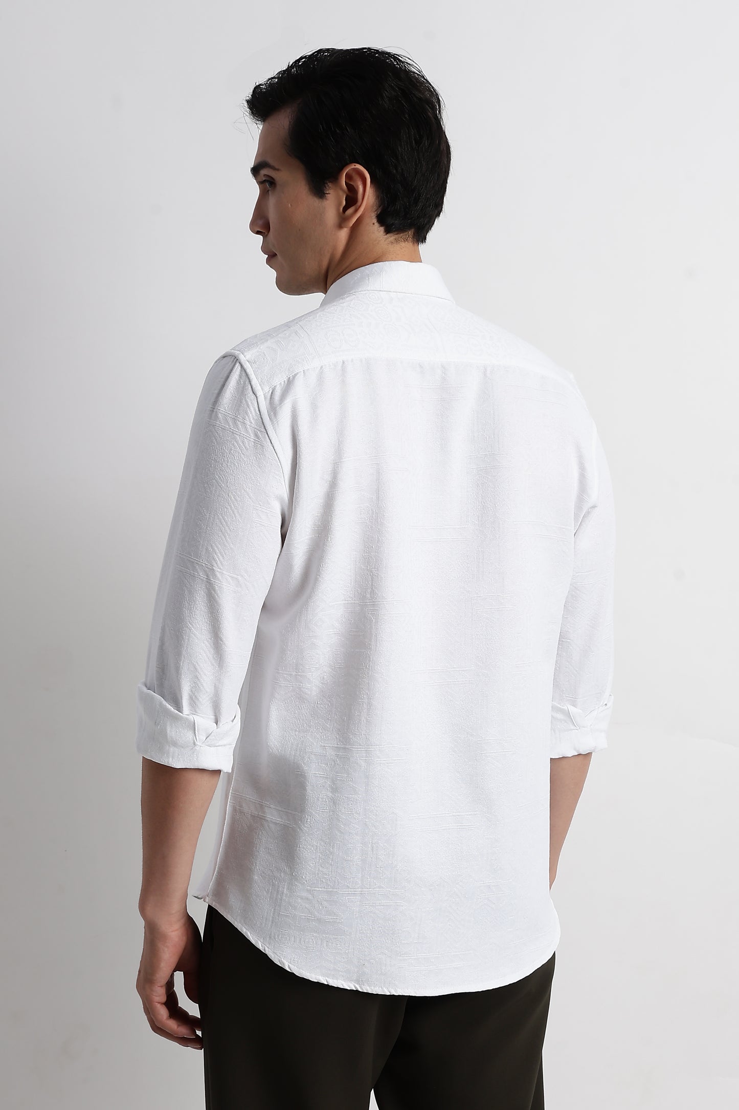 Textured Jacquard Shirt White