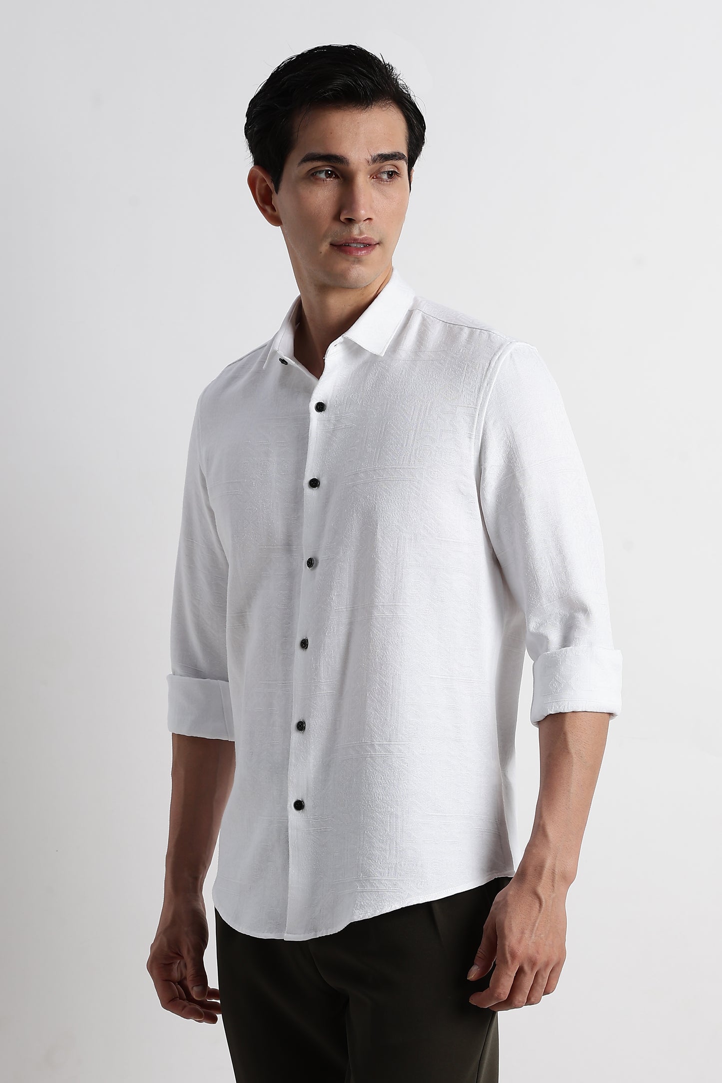Textured Jacquard Shirt White