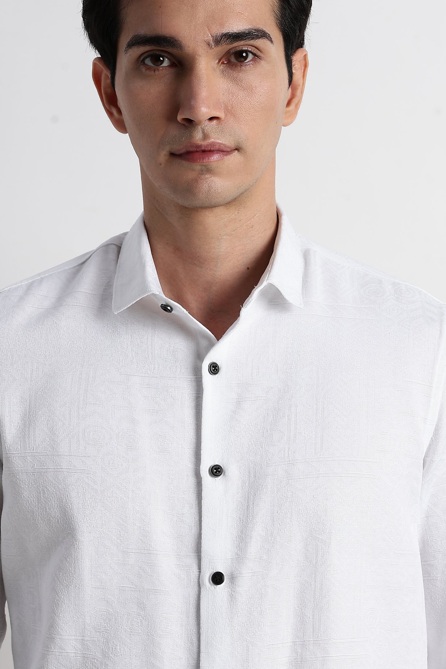 Textured Jacquard Shirt White