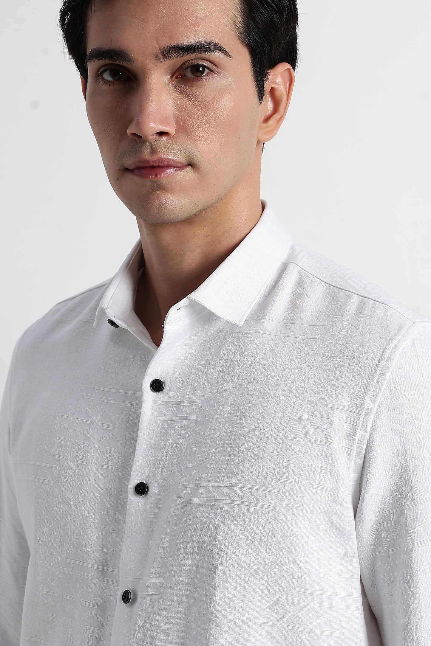 Textured Jacquard Shirt White