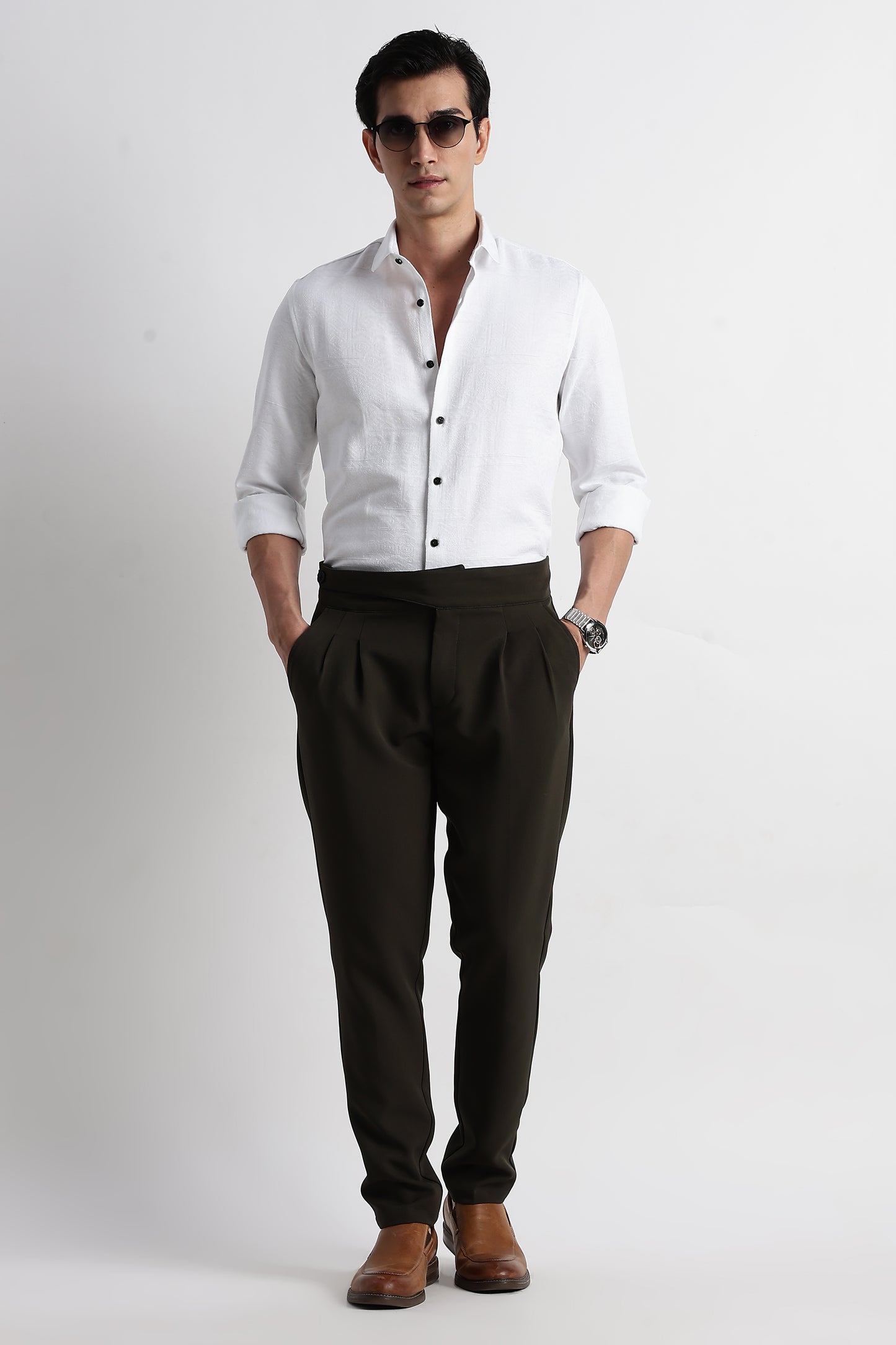 Textured Jacquard Shirt White