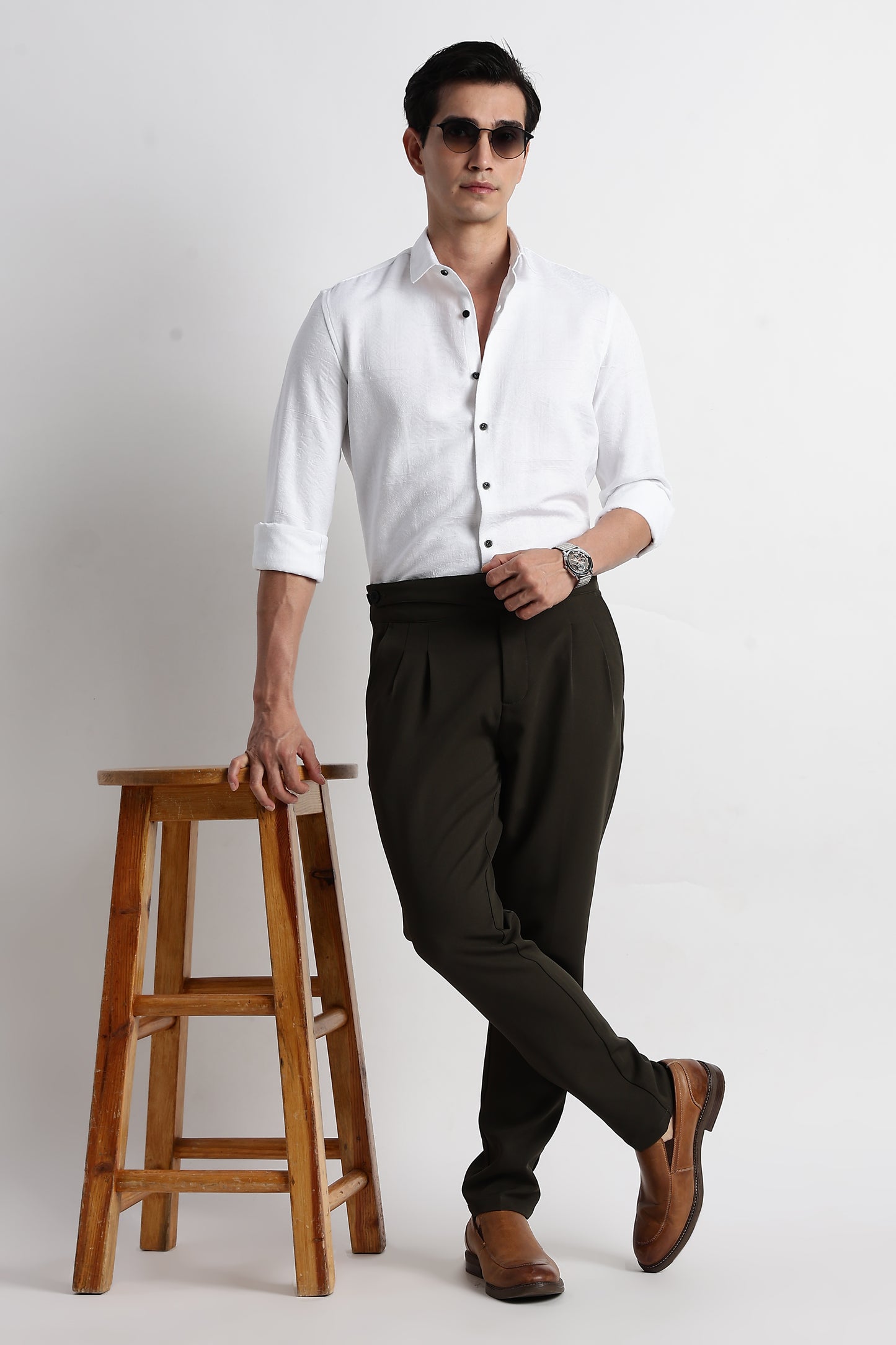 Textured Jacquard Shirt White