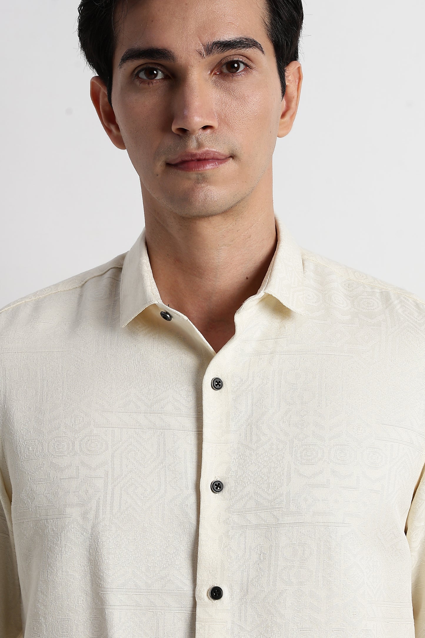 Textured Jacquard Shirt Beige