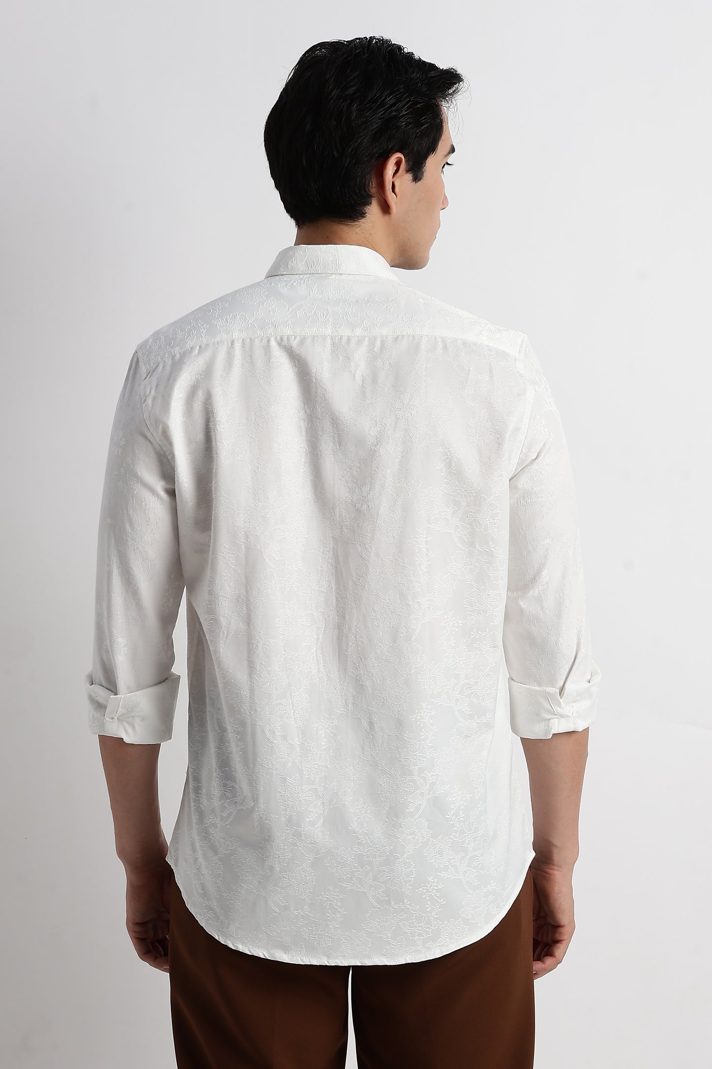 Textured Jacquard Shirt White