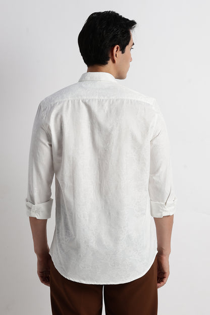 Textured Jacquard Shirt White