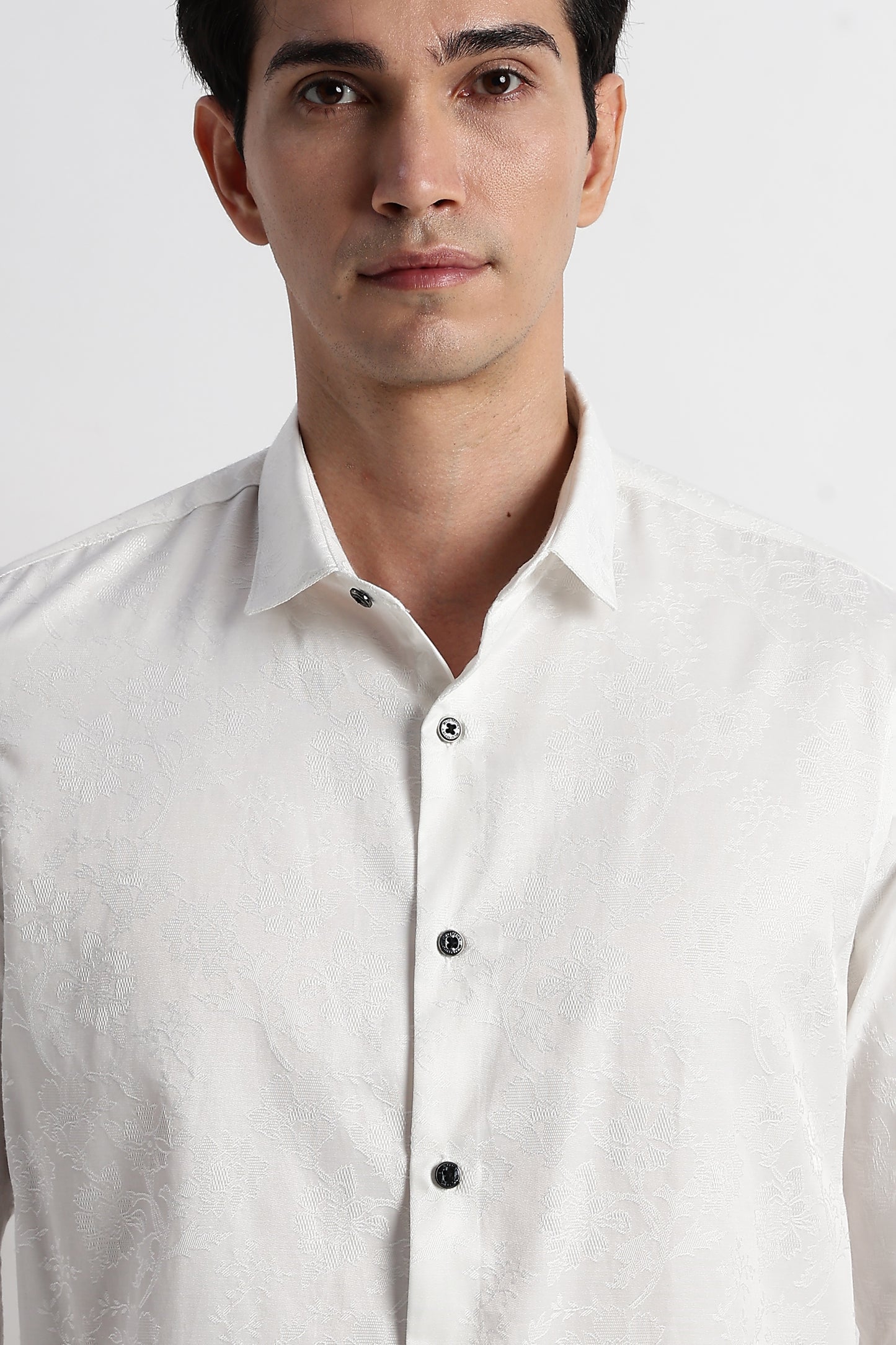 Textured Jacquard Shirt White