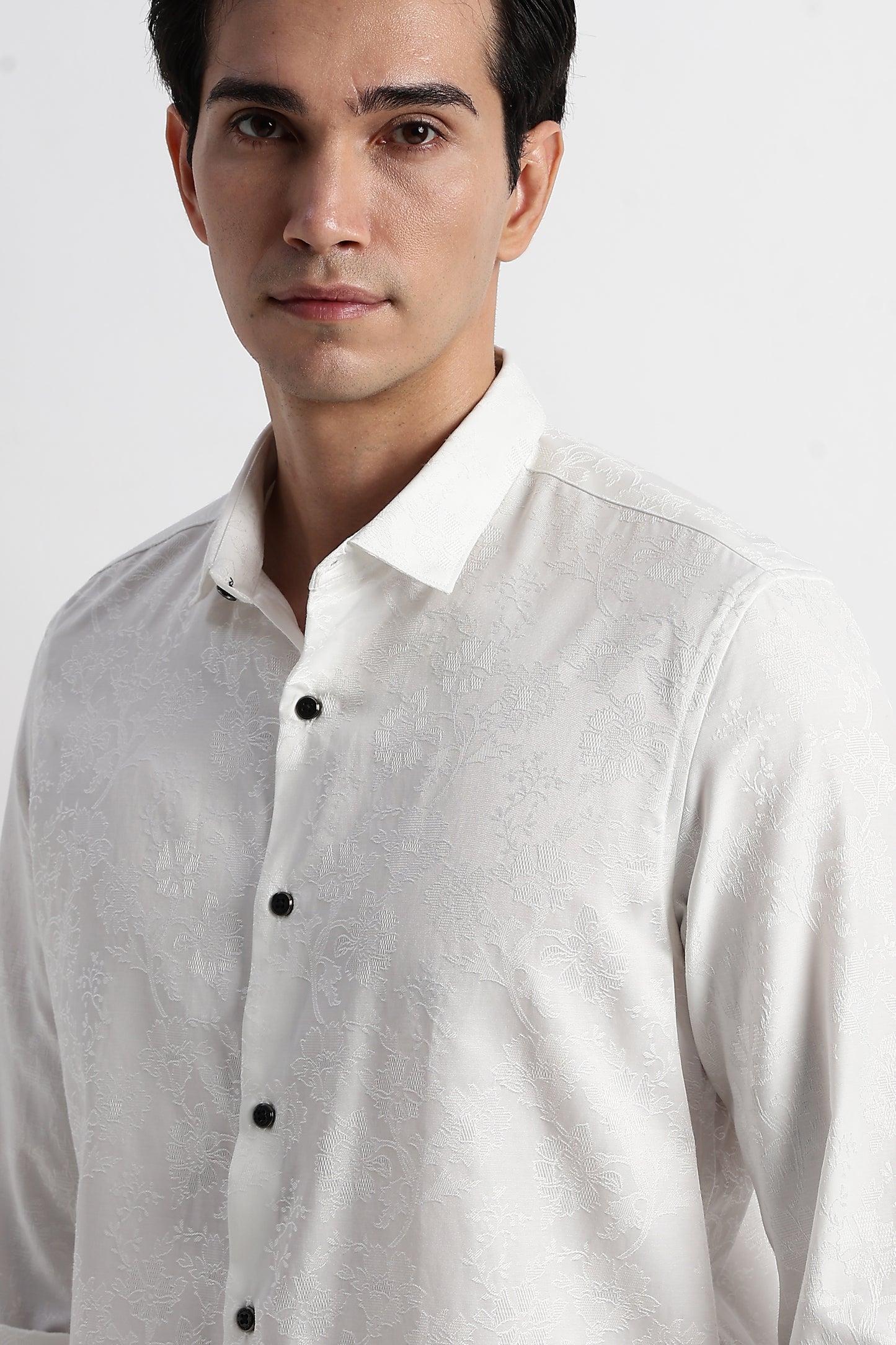 Textured Jacquard Shirt White