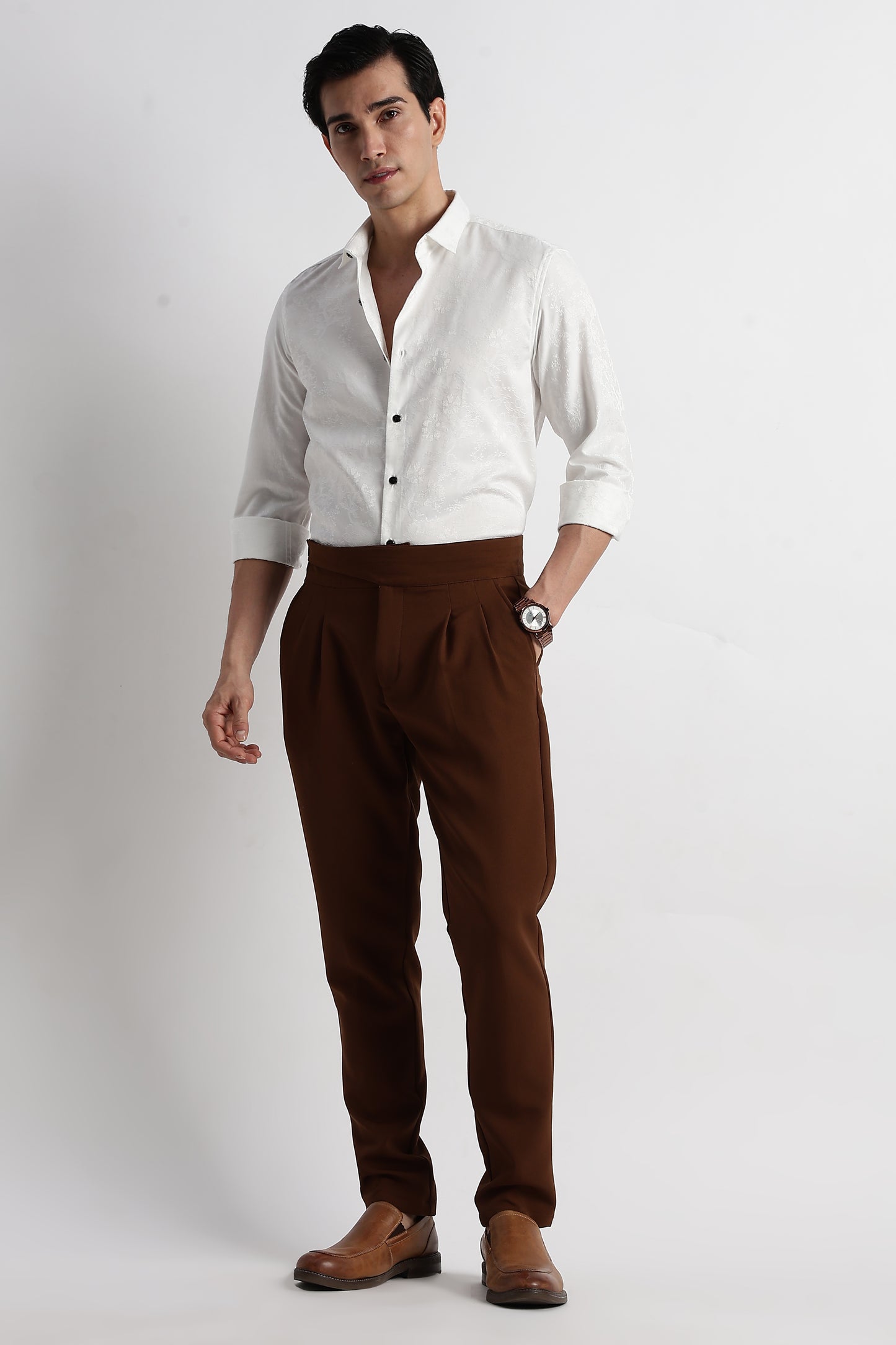 Textured Jacquard Shirt White