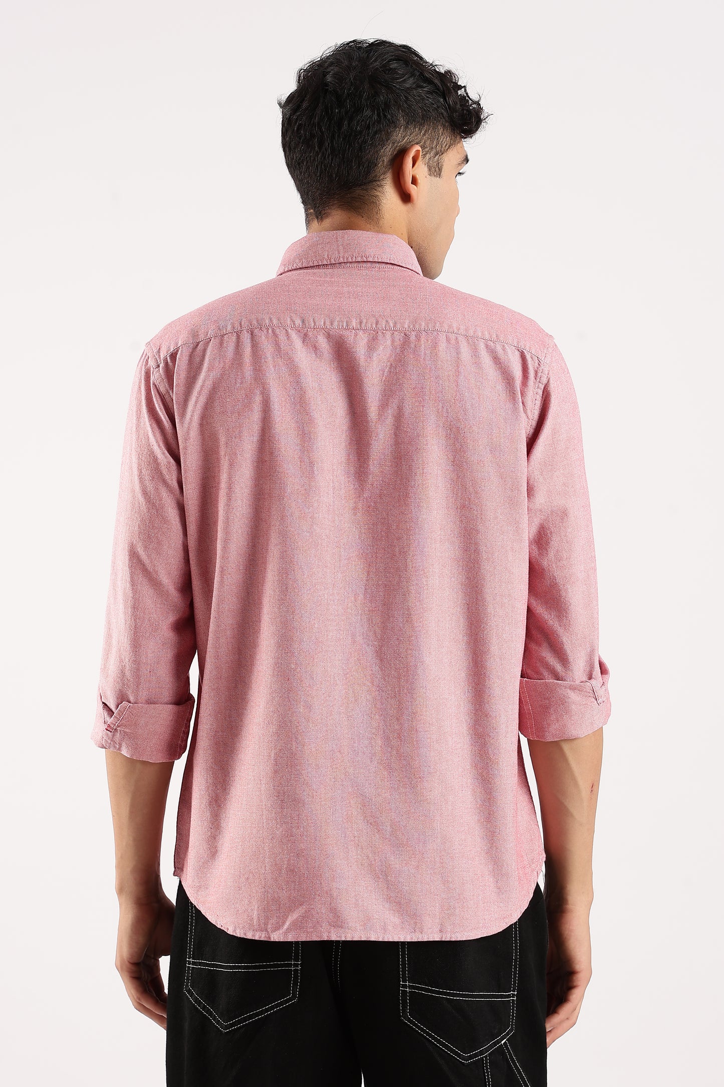 Cotton Oxford Slim Fit Shirt Red