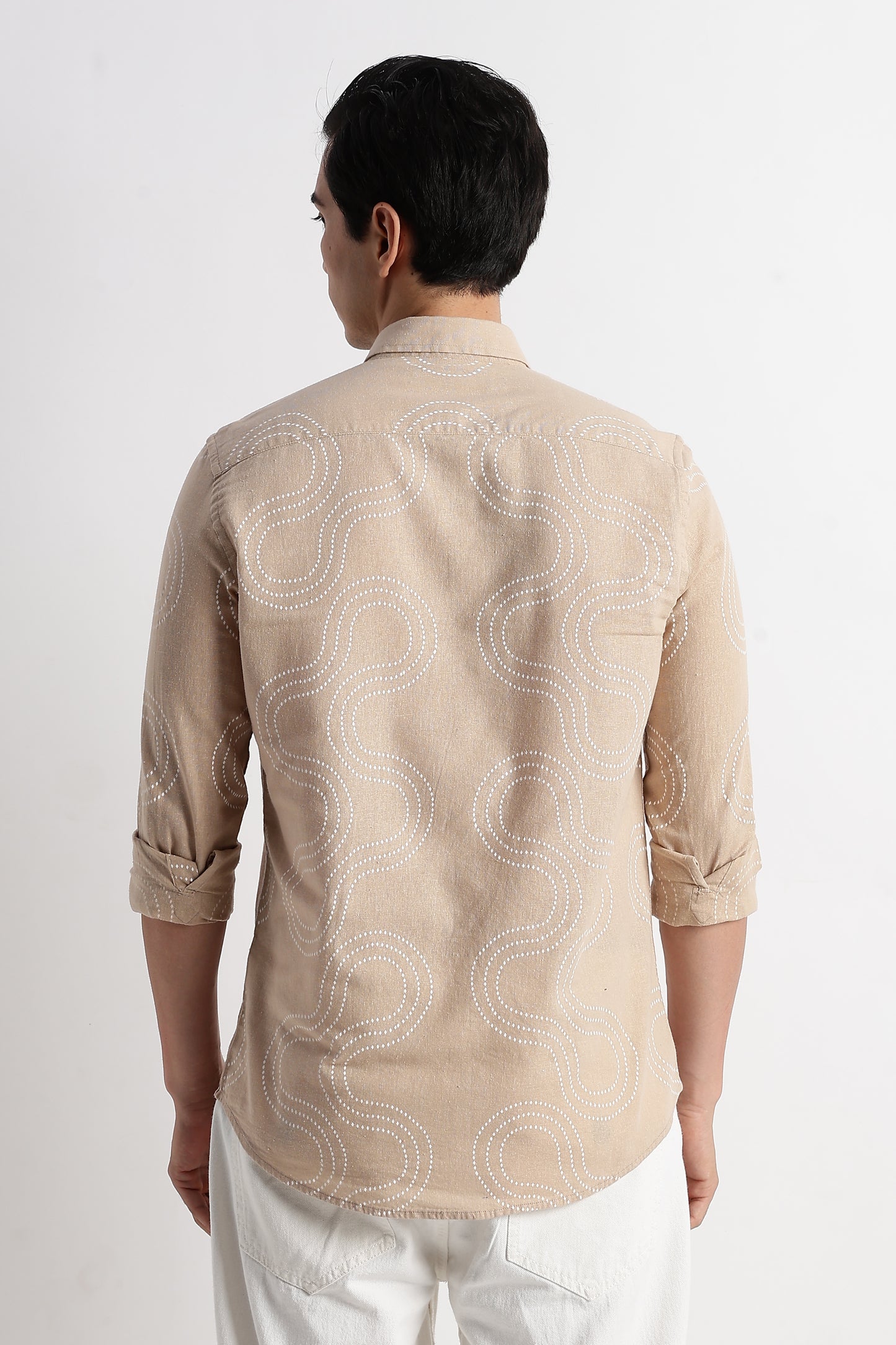 Minimal Embroidered Shirt Cream