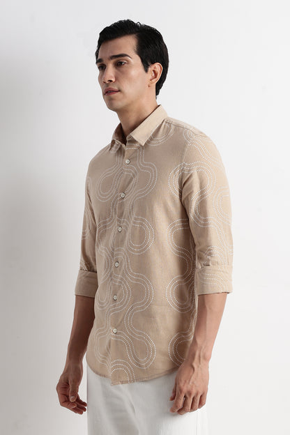 Minimal Embroidered Shirt Cream