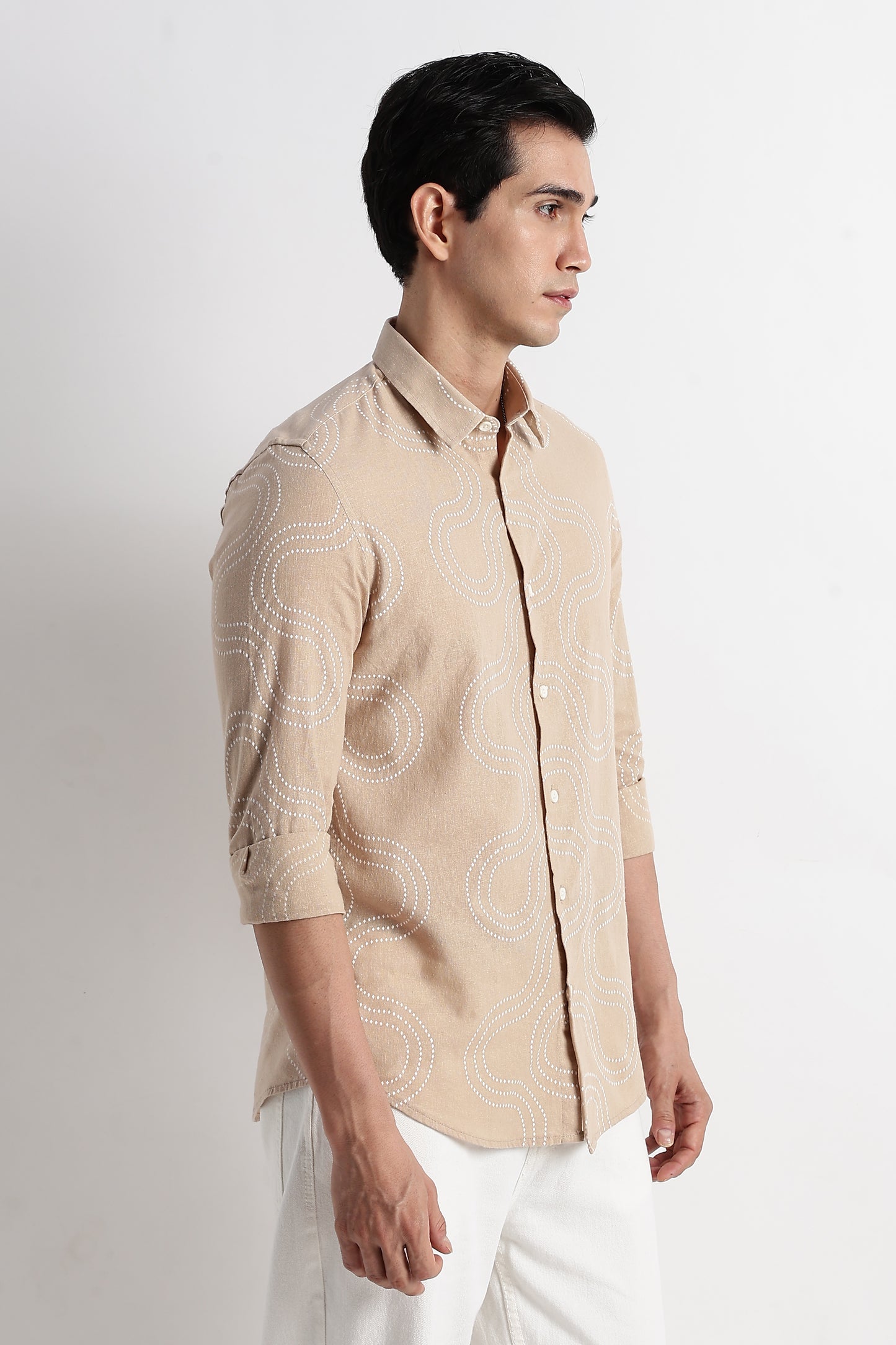 Minimal Embroidered Shirt Cream