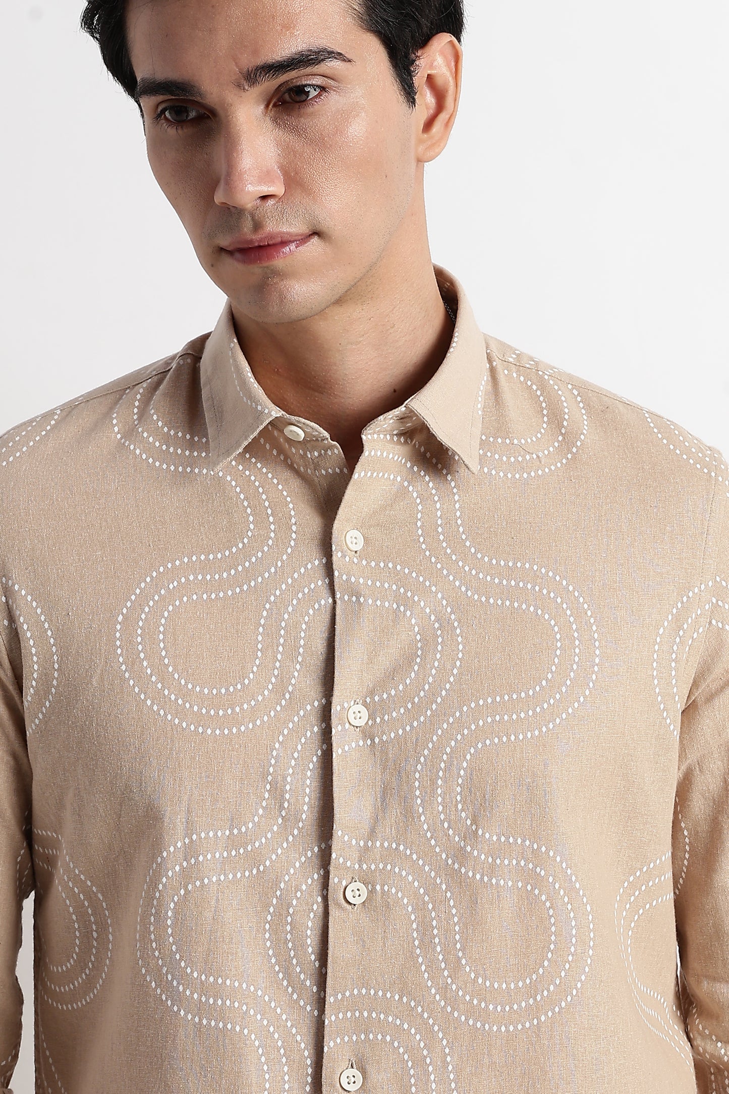 Minimal Embroidered Shirt Cream