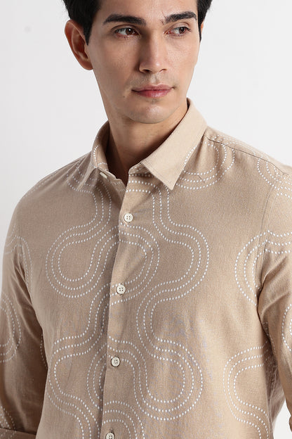 Minimal Embroidered Shirt Cream