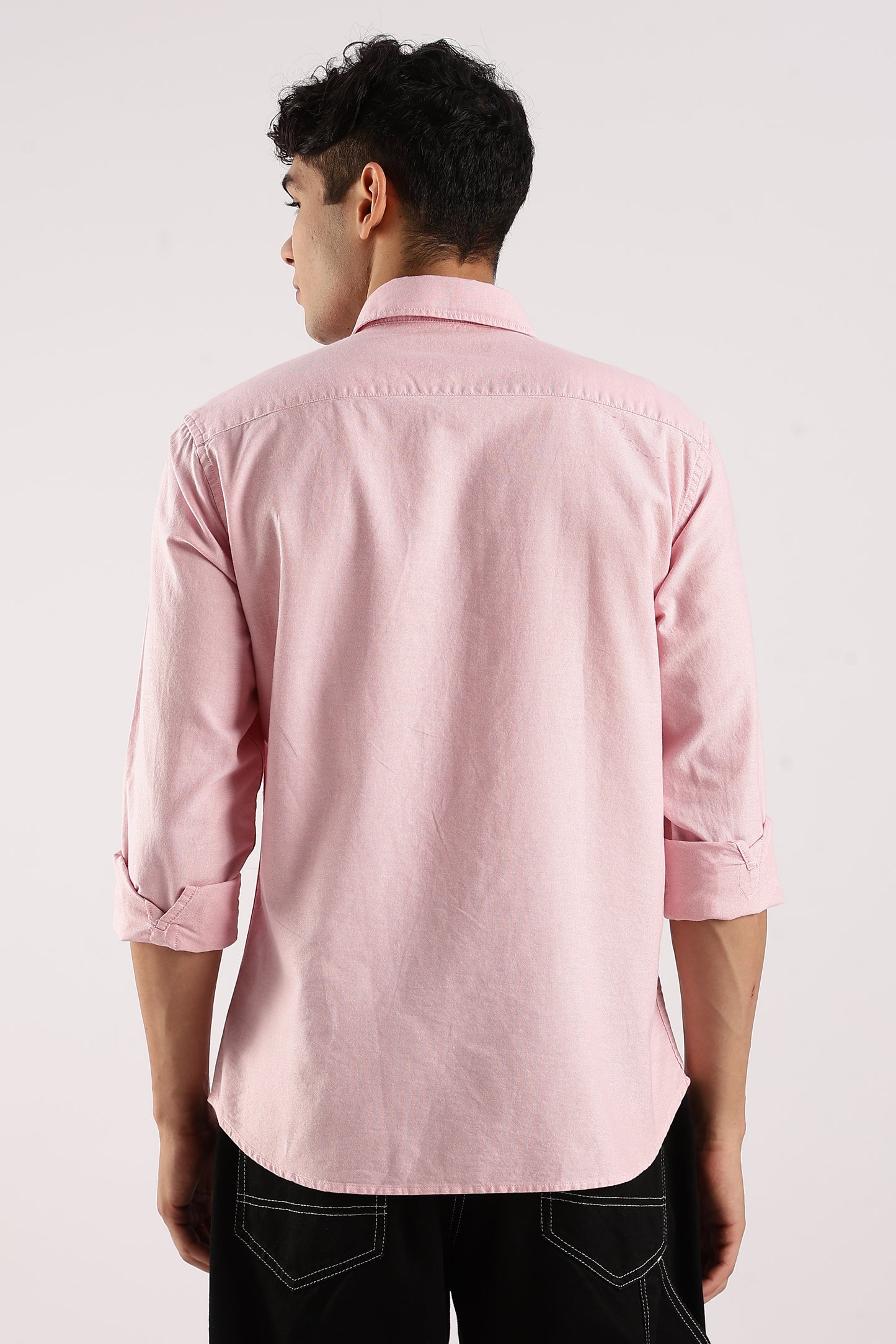Cotton Oxford Slim Fit Shirt Pink