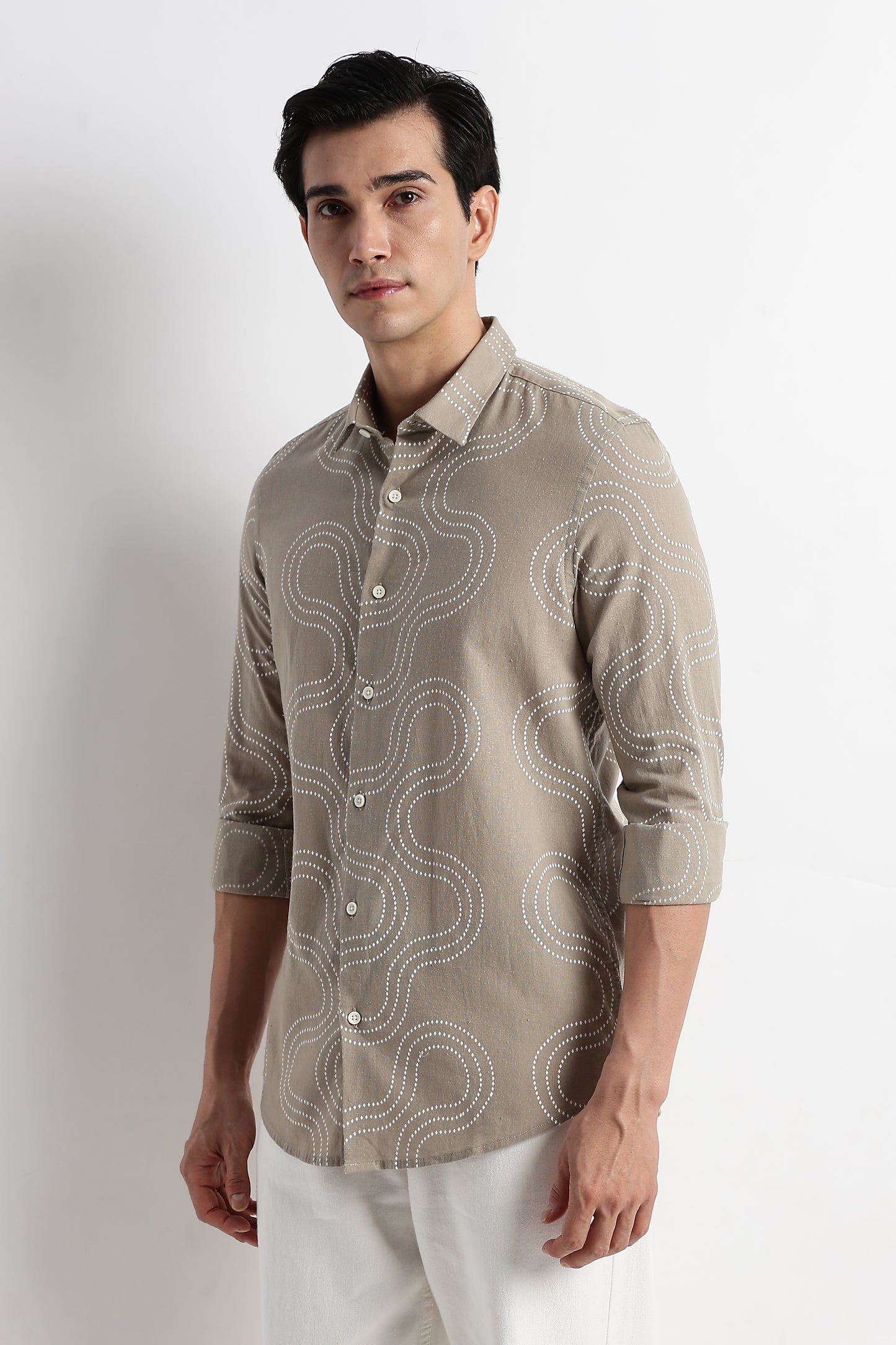 Minimal Embroidered Shirt Grey