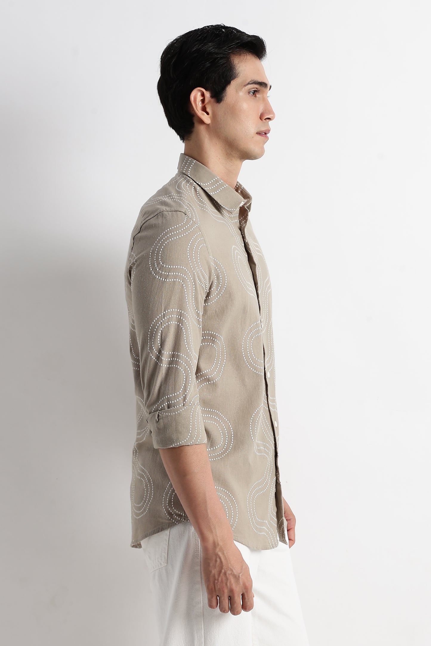 Minimal Embroidered Shirt Grey