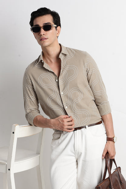Minimal Embroidered Shirt Grey