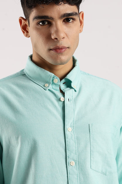Soft Casual Shirt Teal Green