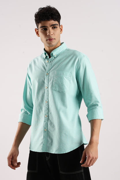 Soft Casual Shirt Teal Green