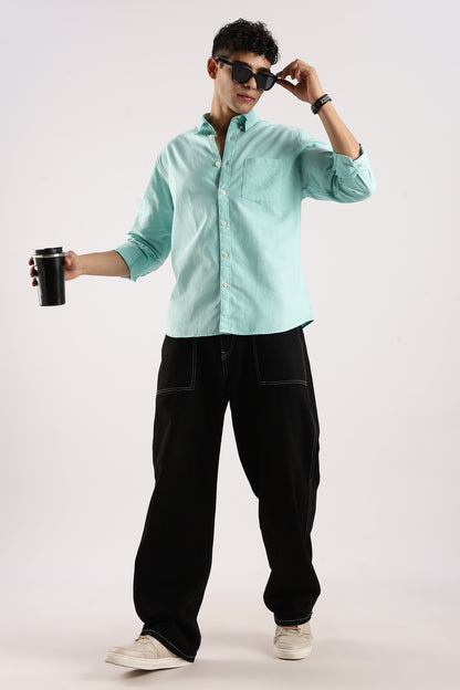 Soft Casual Shirt Teal Green