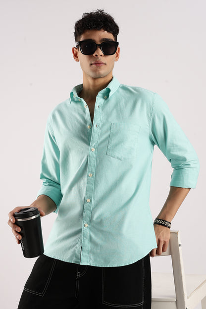 Soft Casual Shirt Teal Green