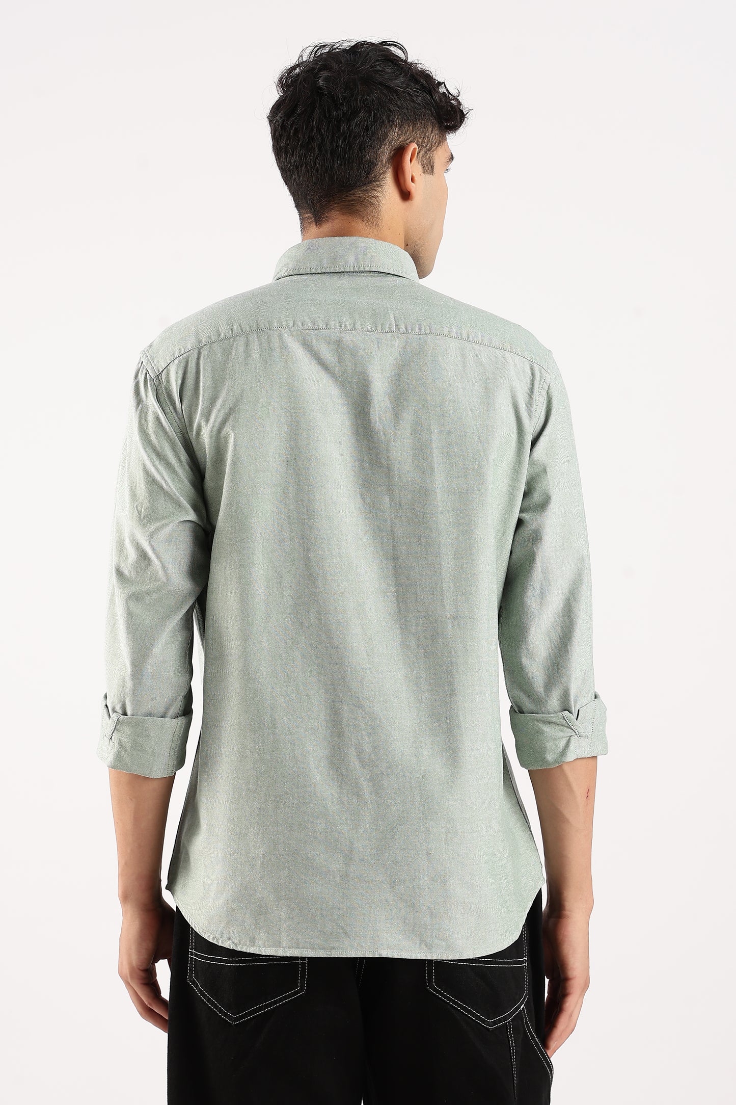 Cotton Oxford Slim Fit Shirt Dk Green