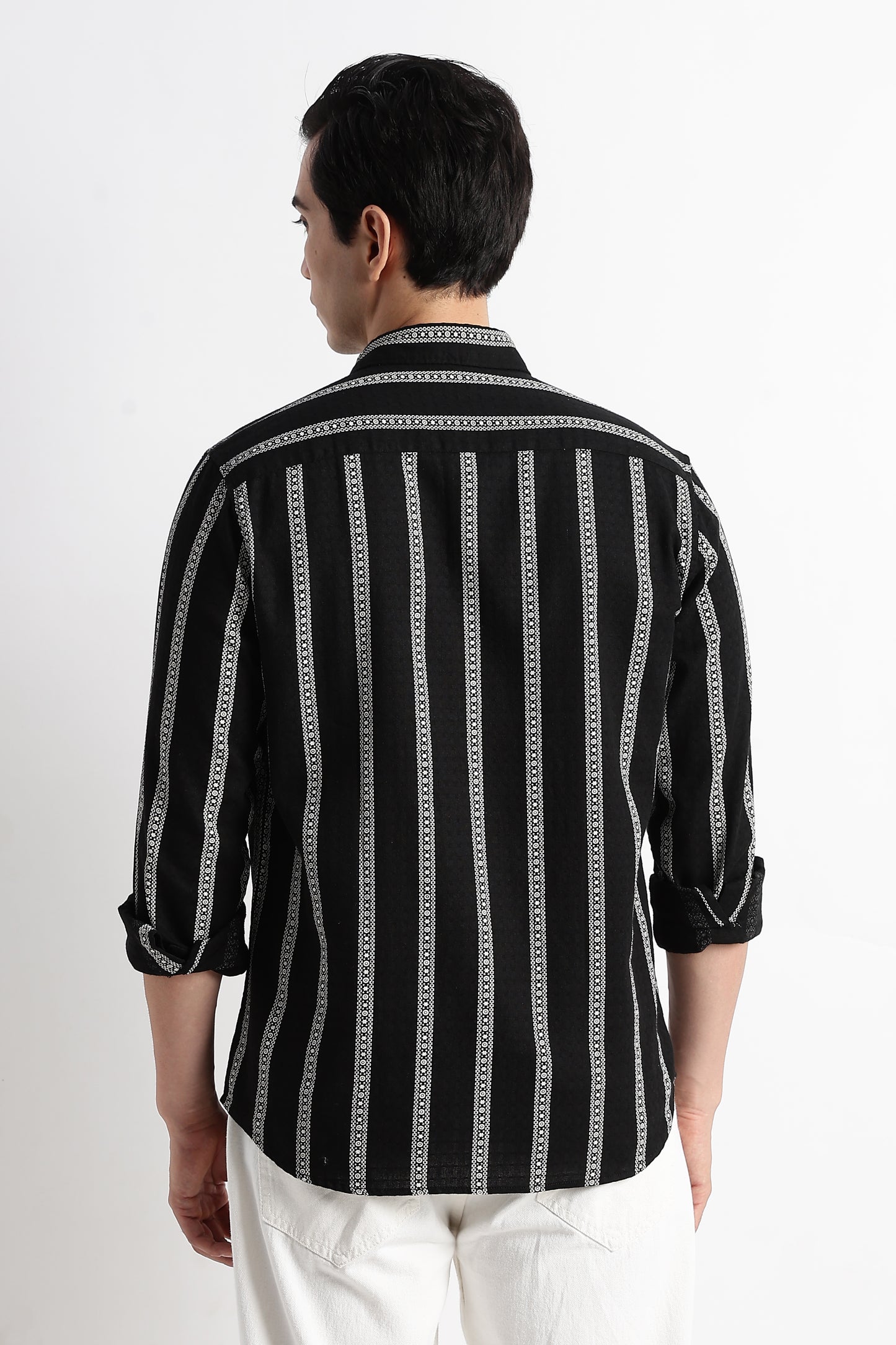 Stripes Slim Fit Shirt Black