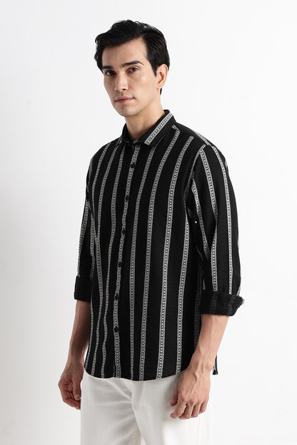 Stripes Slim Fit Shirt Black