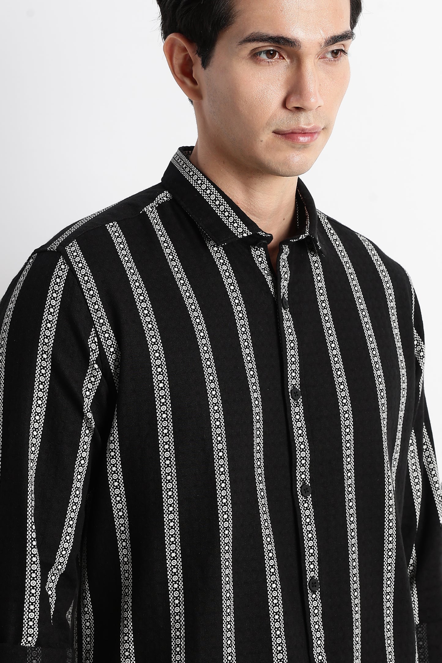 Stripes Slim Fit Shirt Black