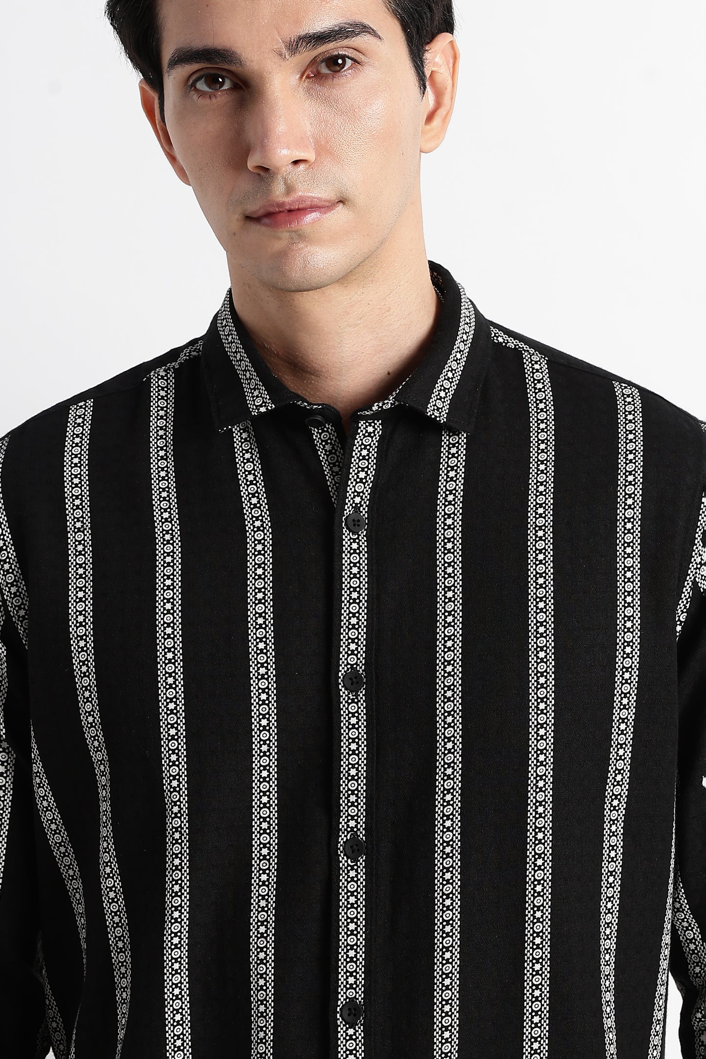 Stripes Slim Fit Shirt Black