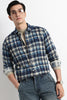 Heritage Check Slim Fit Shirt Blue