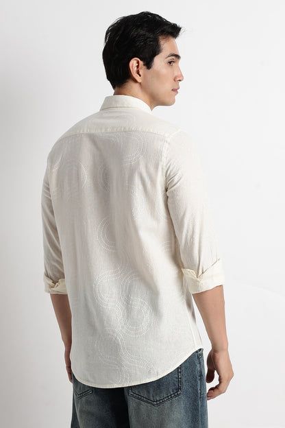 Minimal Embroidered Shirt Off White