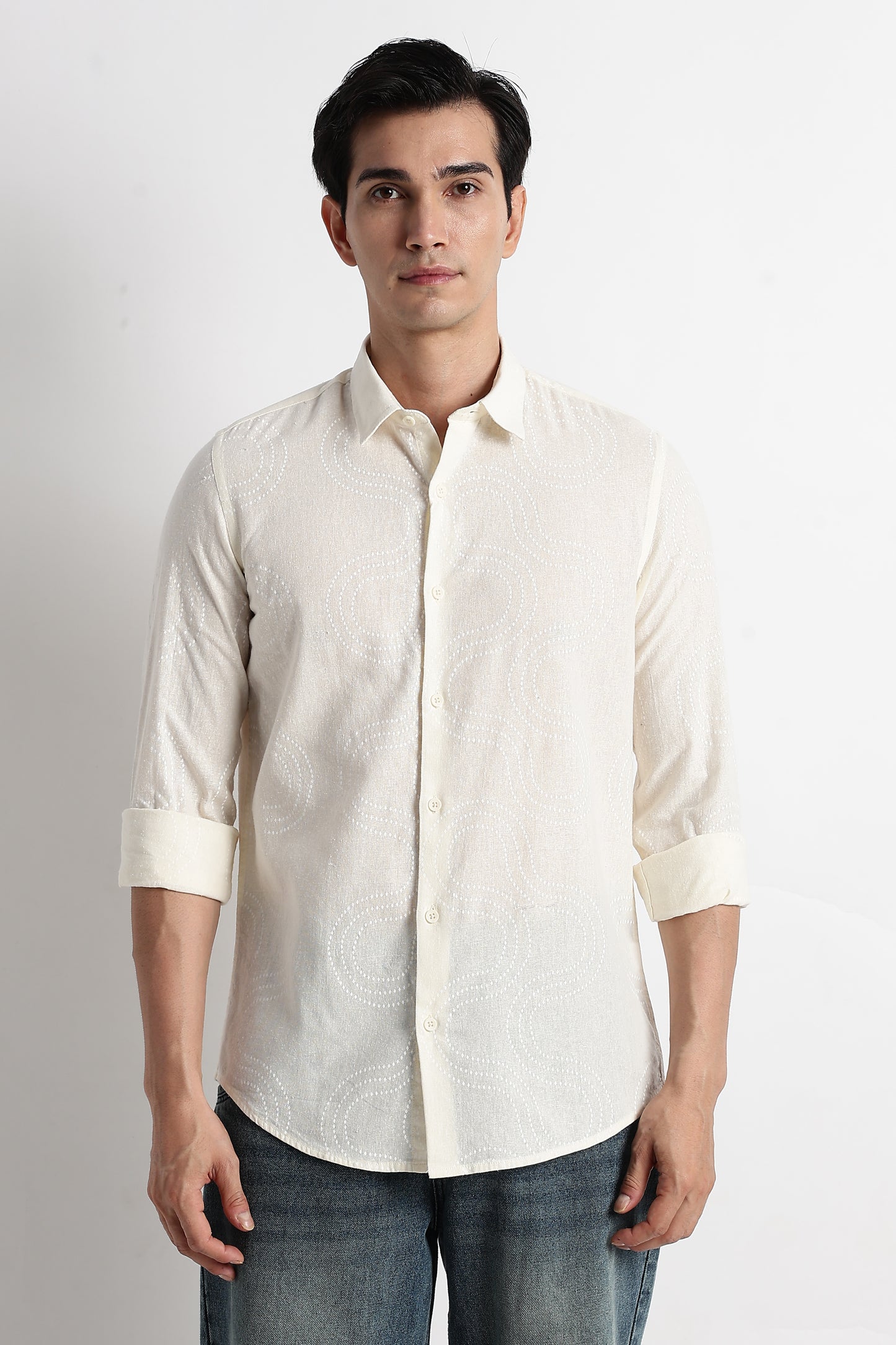Minimal Embroidered Shirt Off White