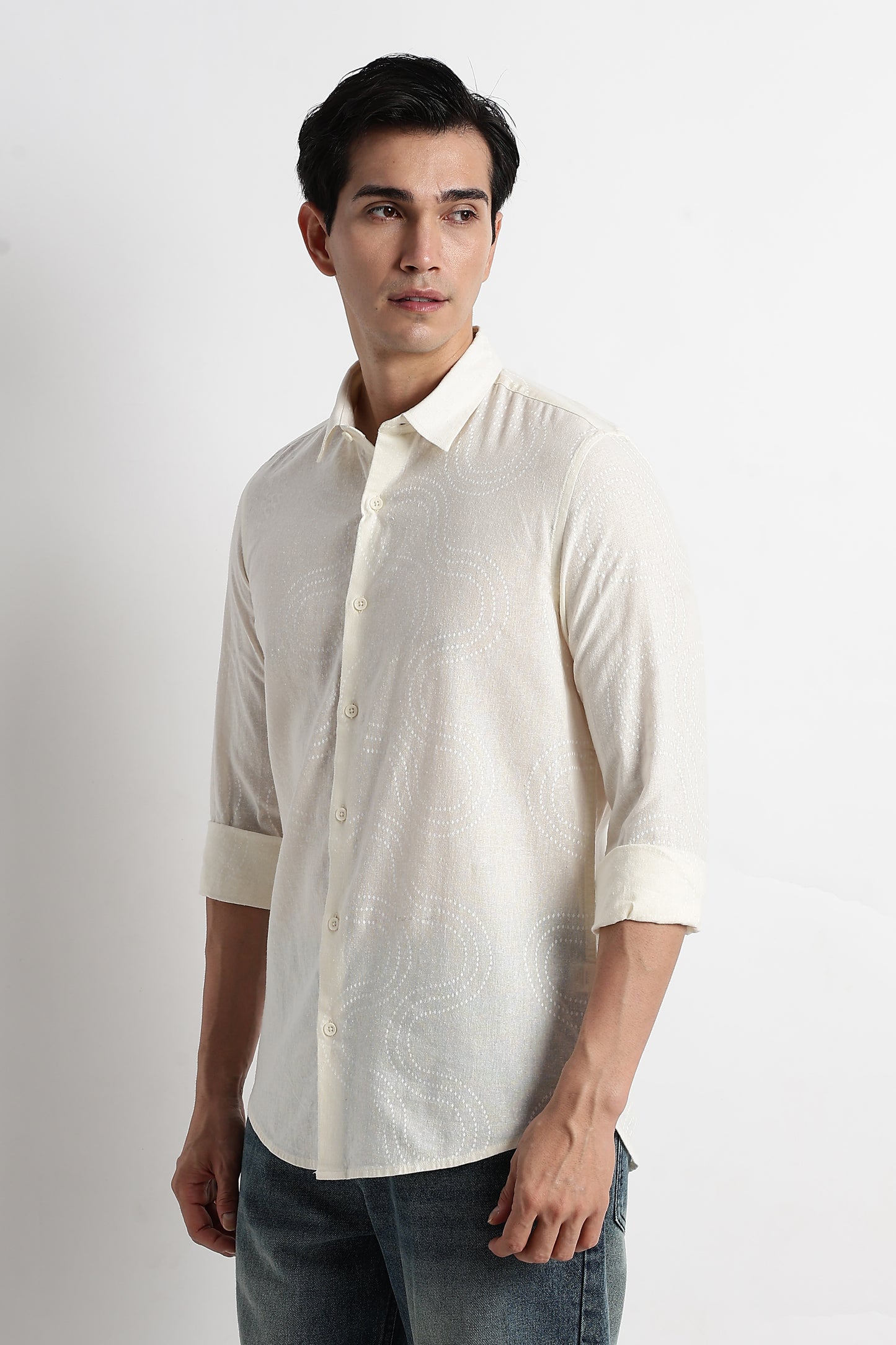 Minimal Embroidered Shirt Off White