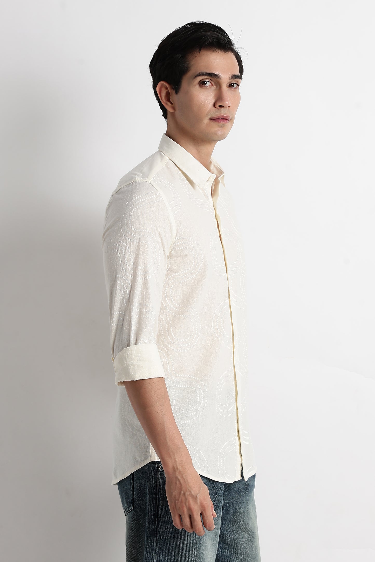 Minimal Embroidered Shirt Off White