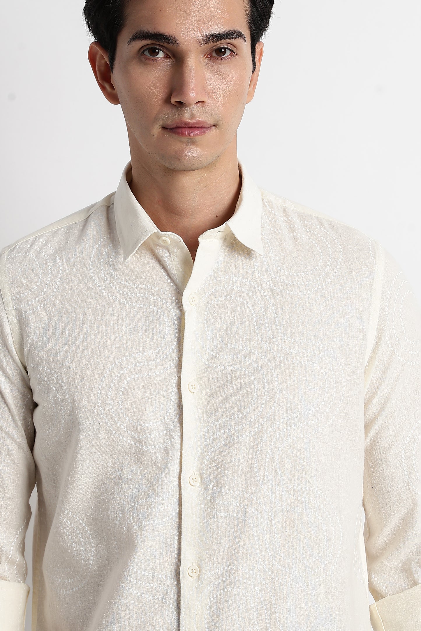 Minimal Embroidered Shirt Off White