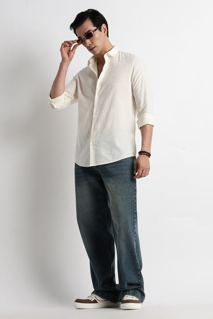 Minimal Embroidered Shirt Off White